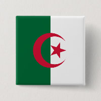 Button with Flag of Algeria
