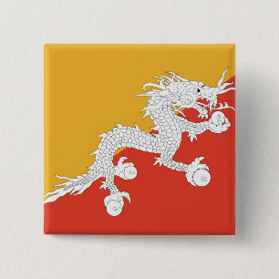 Button with Flag of Bhutan