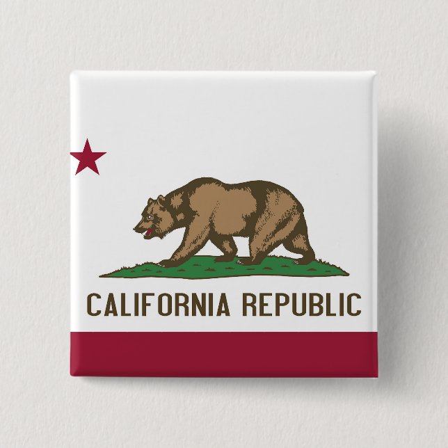 Button with Flag of California (Front)