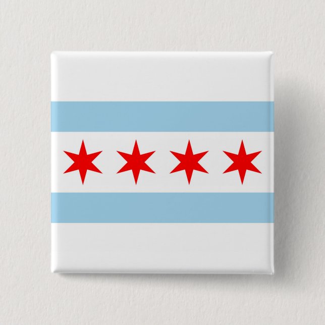 Button with Flag of Chicago, Illinois (Front)