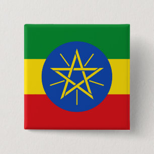 Button with Flag of Ethiopia