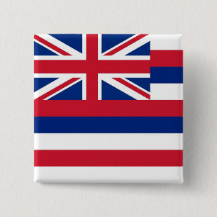 Button with Flag of Hawaii