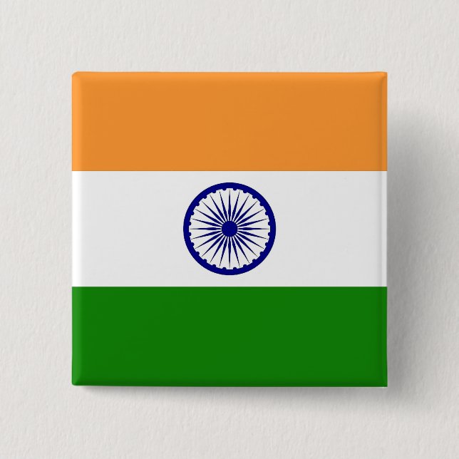 Button with Flag of India (Front)