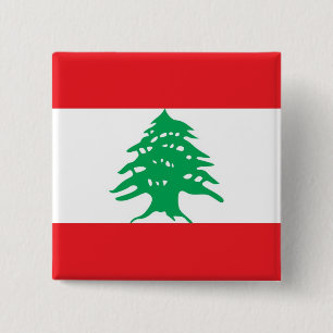 Button with Flag of Lebanon