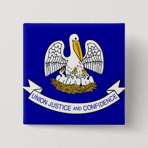 Button with Flag of Louisiana