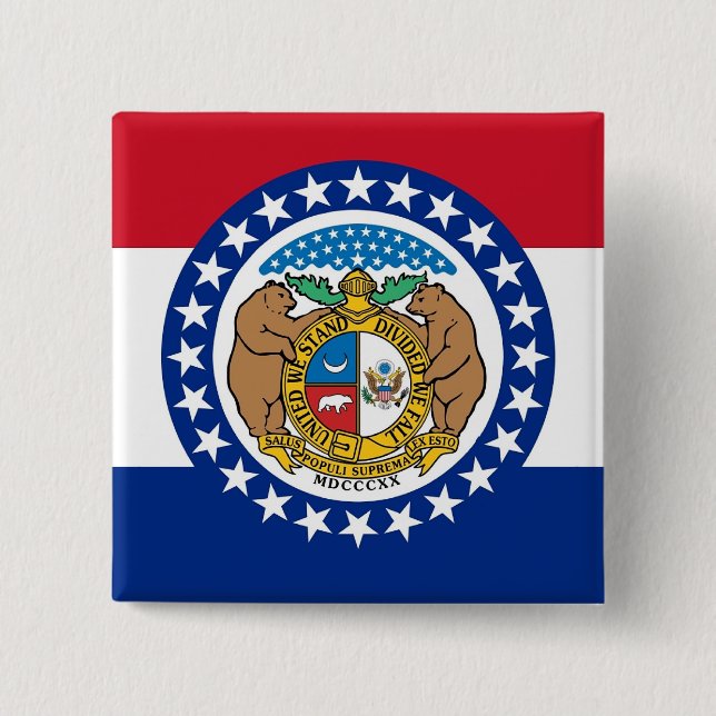 Button with Flag of Missouri (Front)