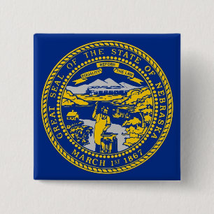 Button with Flag of Nebraska