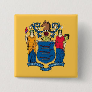 Button with Flag of New Jersey