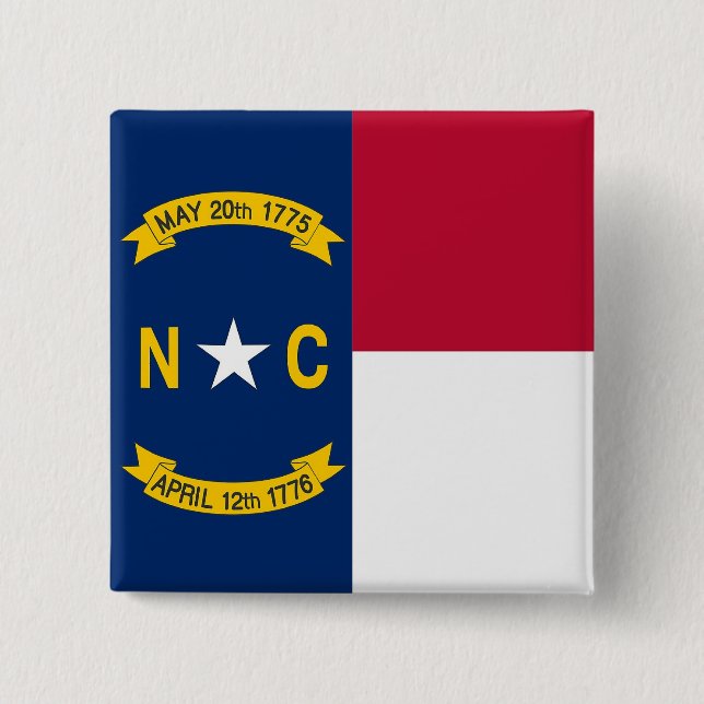 Button with Flag of North Carolina (Front)
