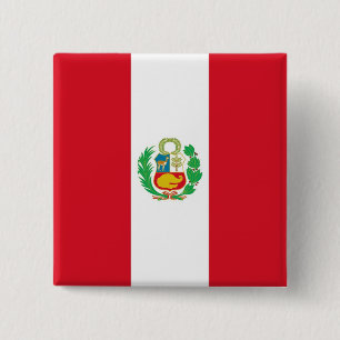 Button with Flag of Peru