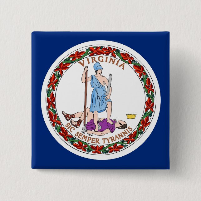 Button with Flag of Virginia (Front)