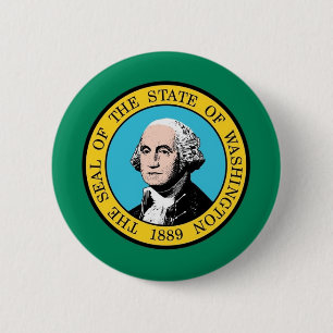 Button with Flag of Washington