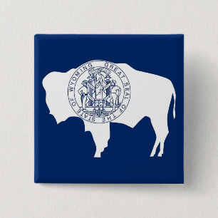 Button with Flag of Wyoming