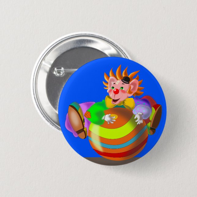 Button with Happy Clown (Front & Back)