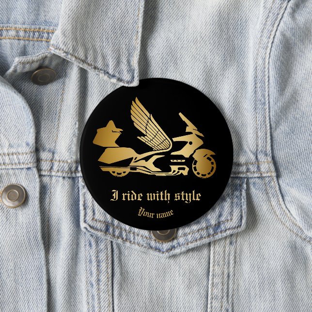 Button with motorcycle bike goldwing Button (In Situ)