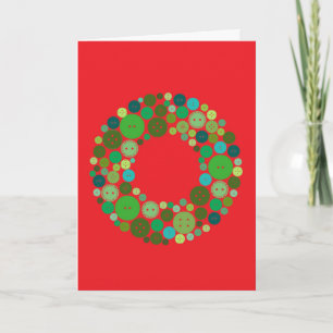 Button Wreath Holiday Card