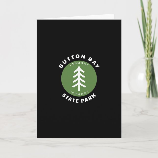 Button Y State Park Vermont Vt Forest Tree Dge  Card (Front)