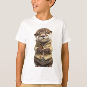 Buttoned Cardigan Baby Otter Kids T-Shirt