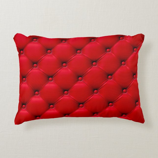 Buttoned on the red Texture. Repeat pattern Decorative Cushion (Front)
