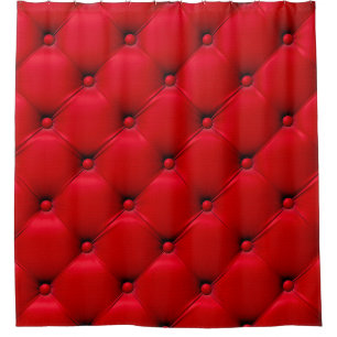 Buttoned on the red Texture. Repeat pattern Shower Curtain