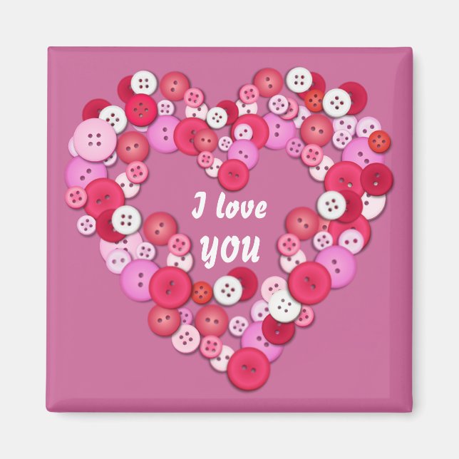 Buttonised heart magnet (Front)