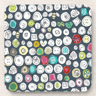 buttons and bees slate coaster