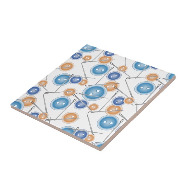 Buttons and Sewing Needles Tile (Side)