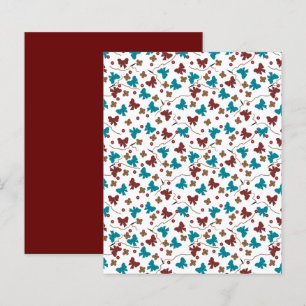 Buttons Bows Teal Red Brown Scrapbook Paper