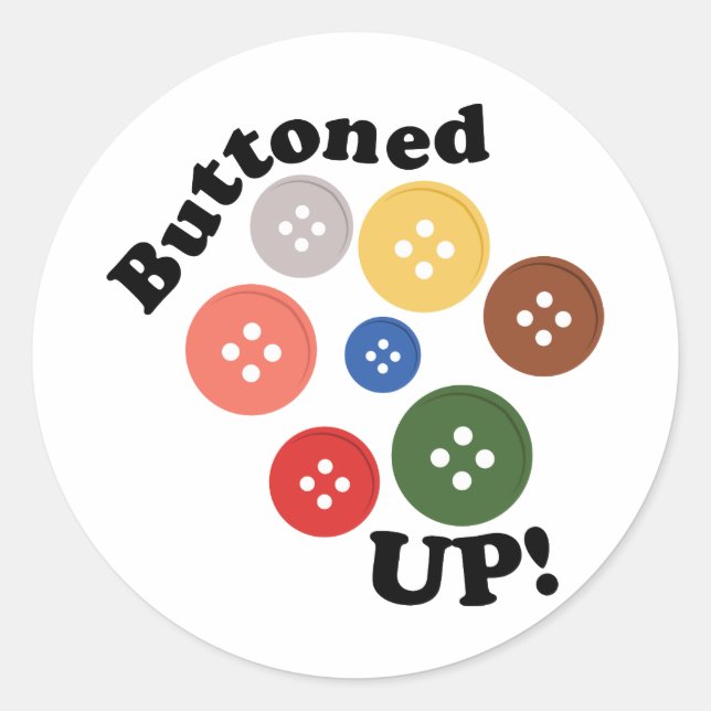 Buttons Classic Round Sticker (Front)