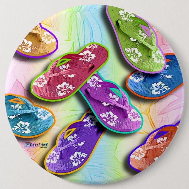 Buttons - FLIP FLOPS Pop Art (Front)