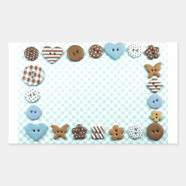 Buttons frame rectangular sticker (Front)