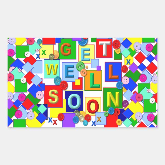 BUTTONS ~ Get Well Sticker # 2 (Front)
