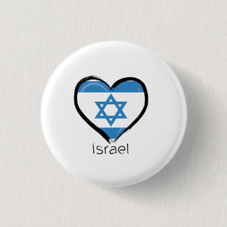 Buttons Israel Flag Heart Love