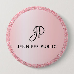 Buttons Personalised Monogram Template Rose Gold