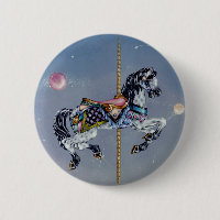 Buttons, Pins - Grey Mare Carousel Horse