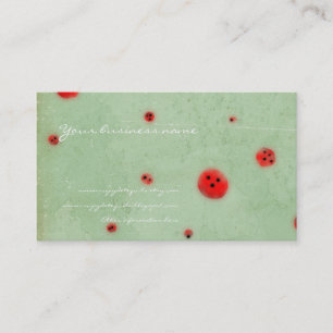 Buttons red aqua distressed handmade business card