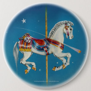 Buttons - Red, White & Blue Carousel Horse