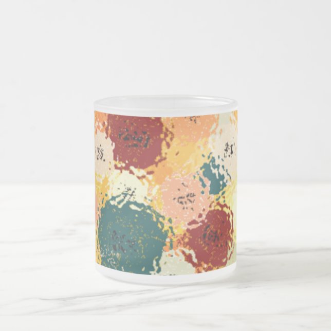 Buttons under Glass Frosted Mug (Center)