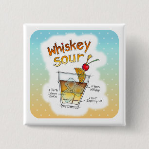 BUTTONS - WHISKEY SOUR RECIPE COCKTAIL ART