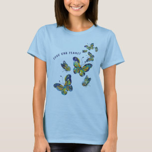 BUTTTERFLY LOVE OUR PLANET T-SHIRT -BLUE