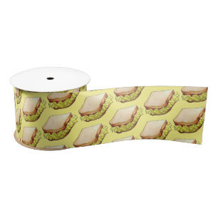Butty Chip Shop Sandwich UK British Junk Food Satin Ribbon