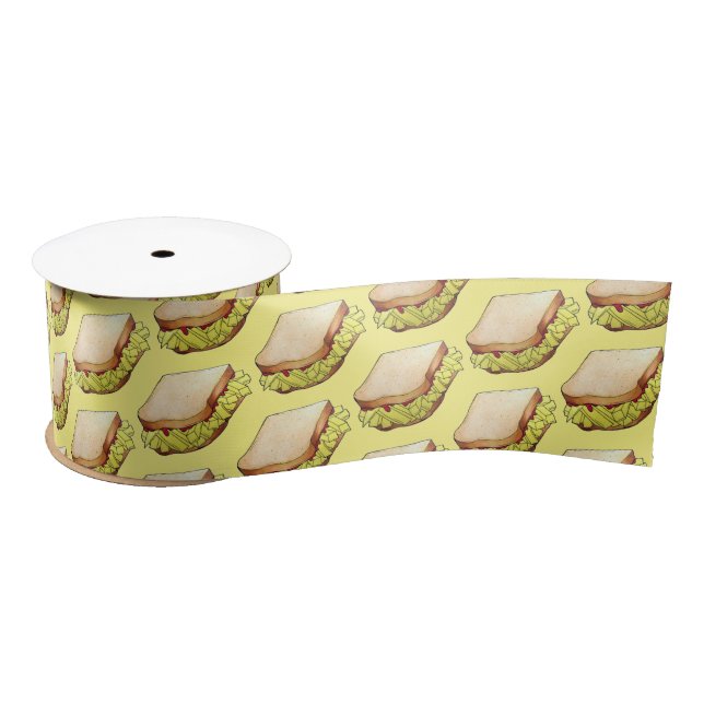 Butty Chip Shop Sandwich UK British Junk Food Satin Ribbon (Spool)