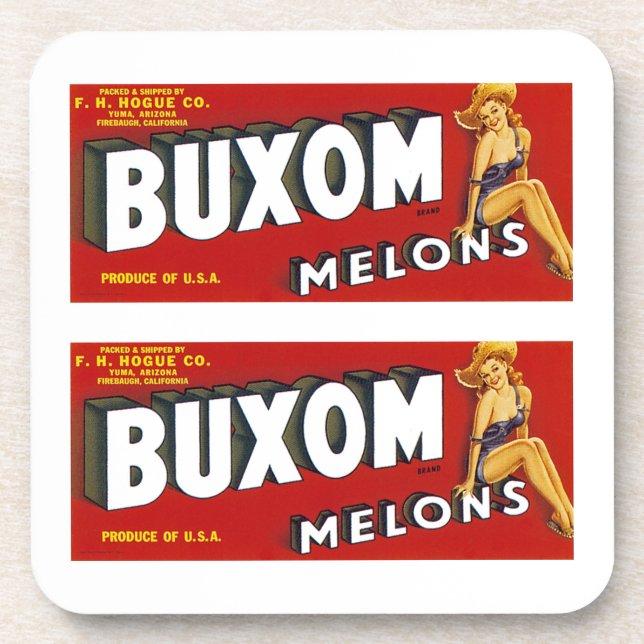 Buxom Mellons Coaster (Front)