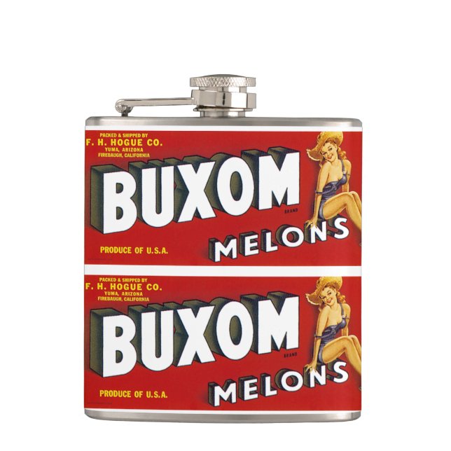 Buxom Mellons Hip Flask (Front)