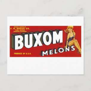 Buxom Mellons Postcard