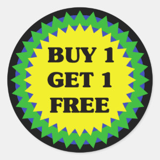 BUY 1 GET 1 FREE RETAIL SALE Sticker