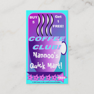 Buy 5 Get 1 FREE COFFEE CARD restaurant supplies
