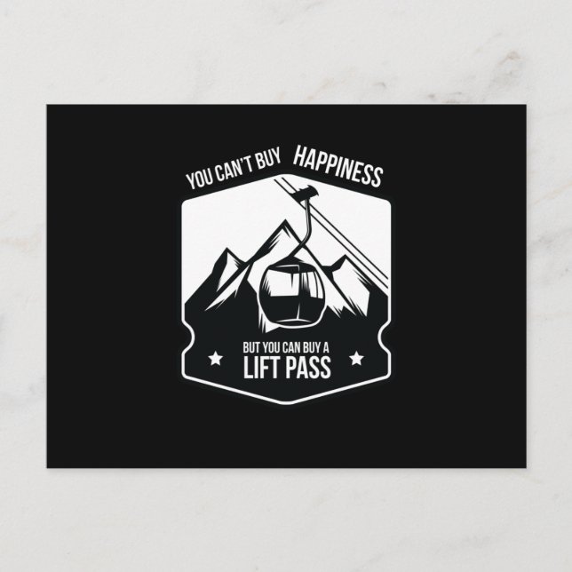 Buy A Lift Pass Skiing Winter Sports Postcard (Front)