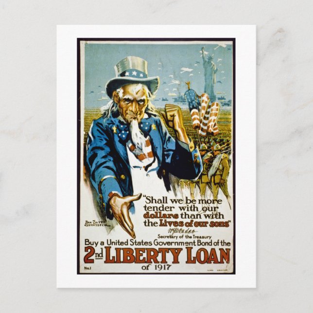 Buy a United States Government Bond  1917 Postcard (Front)