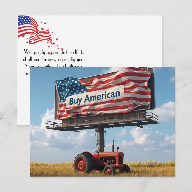 Buy American Billboard On Midwest Farmland Postcard (Front/Back)